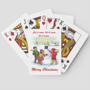 Baraja De Cartas Que nieve, Snowman y niños/Navidades