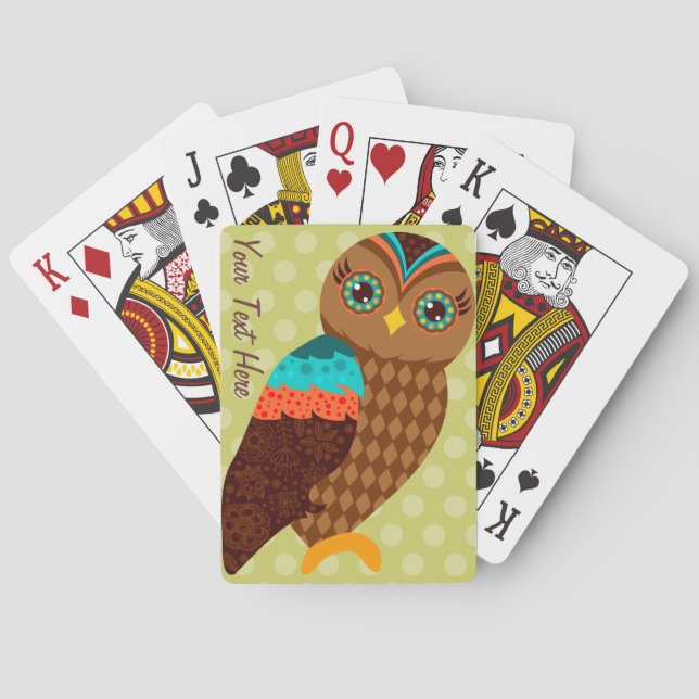 Baraja De Cartas ¿Qué Tal Lechuza Marrón? (Reverso)