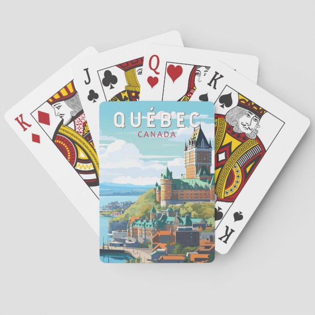 Baraja De Cartas Quebec Canadá Viaje de arte (Reverso)