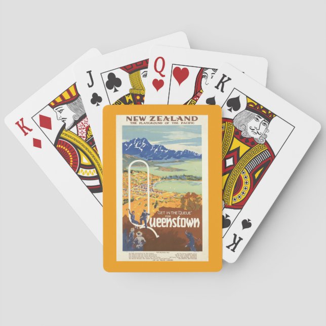 Baraja De Cartas Queenstown, Nueva Zelanda Viajes Vintage (Reverso)
