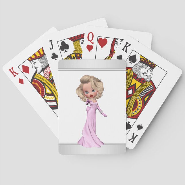 Baraja De Cartas Querida Diva Rosa (Reverso)