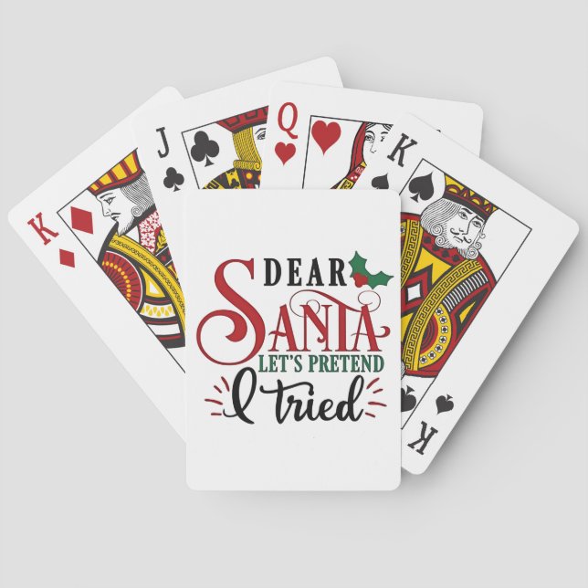 Baraja De Cartas Querido Papá Noel, finjamos que he intentado (Reverso)
