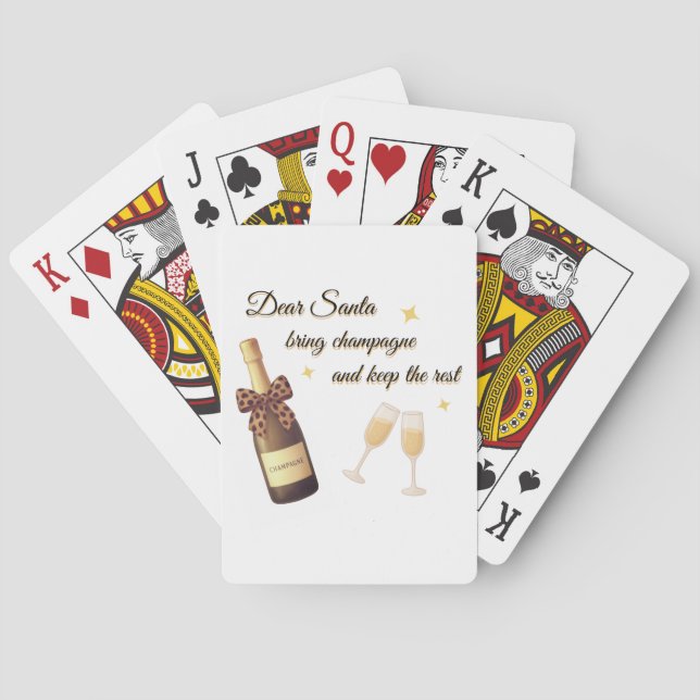 Baraja De Cartas Querido Santa Champagne Diseño (Reverso)