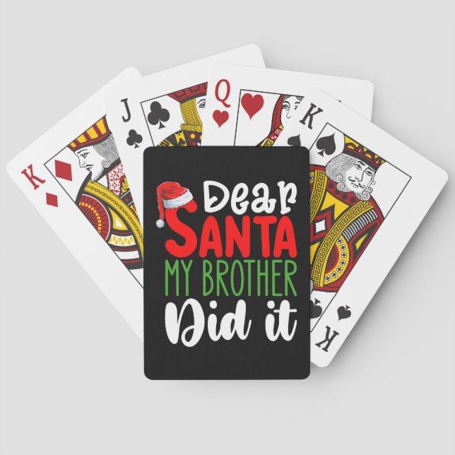 Baraja De Cartas Querido Santa Mi Hermano lo hizo Navidades familia (Reverso)