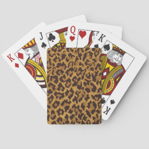 Baraja De Cartas RAB Rockabilly Estampado Leopardo Marrón Dorado