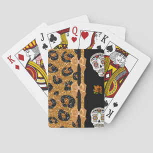 Baraja De Cartas RAB Rockabilly Oro Estampado de Leopardo Calaveras