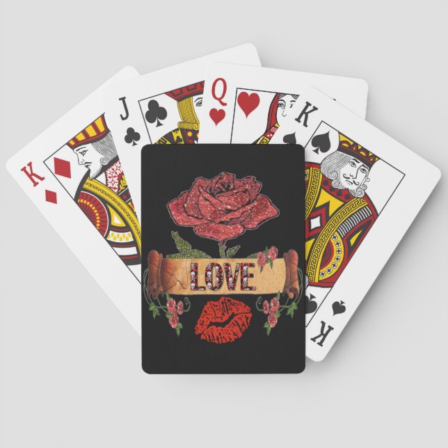 Baraja De Cartas RAB Rockabilly Valentine Rosas, Love & Lipstick (Reverso)