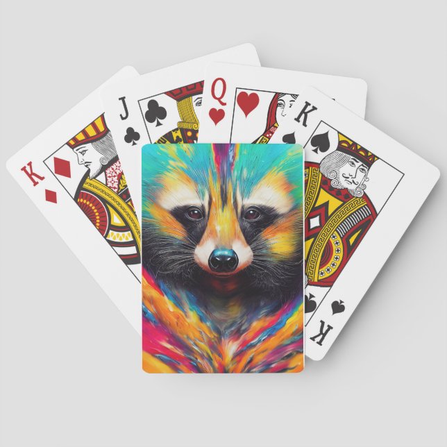 Baraja De Cartas Raccoon Animal Discovery Adventure Nature Planet (Reverso)