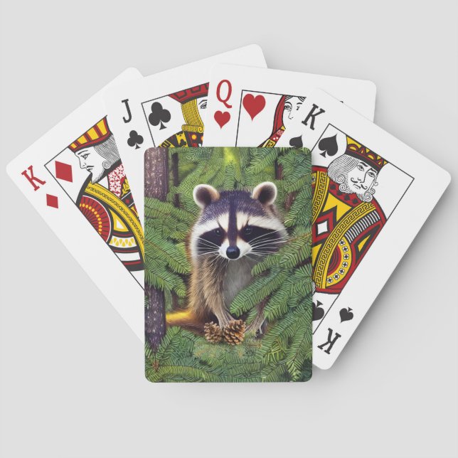 Baraja De Cartas Raccoon silvestre Little Woodland (Reverso)