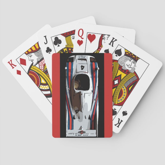 Baraja De Cartas RACE CAR - rojo, blanco, azul (Reverso)