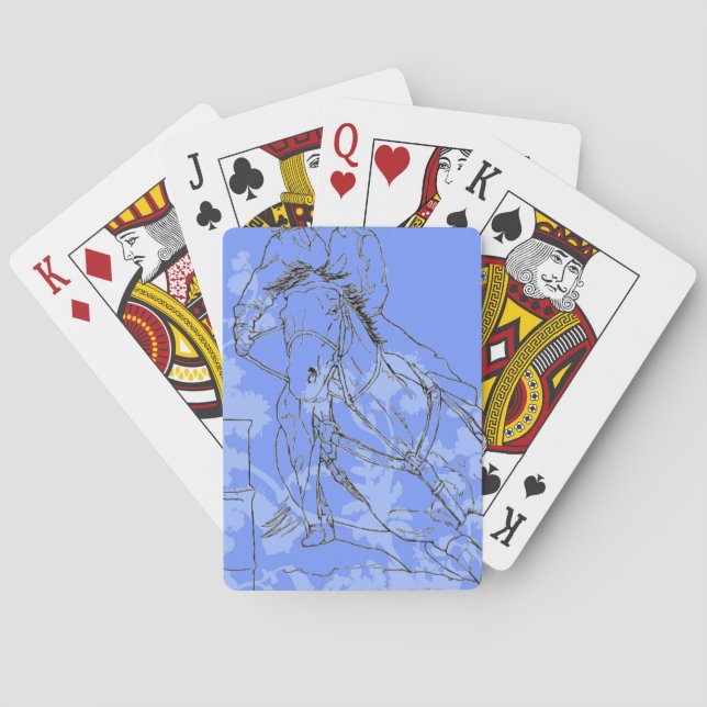 Baraja De Cartas Racer De Barril De Flor Azul (Reverso)