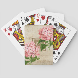 Baraja De Cartas Racimos de Hortensias Rosas II