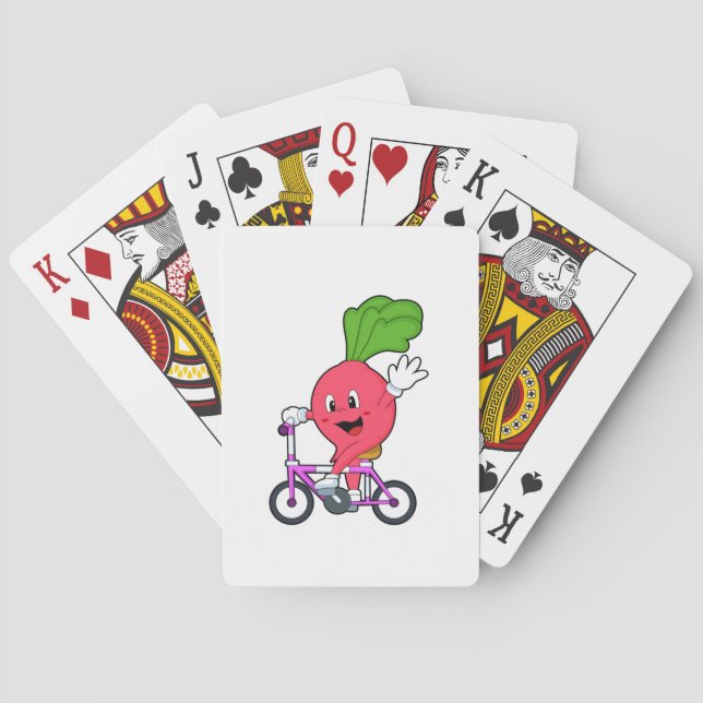 Baraja De Cartas Radish con bicicleta (Reverso)