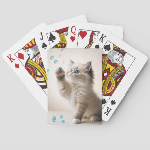 Baraja De Cartas Ragdoll Kitten Jugando Con Burbujas