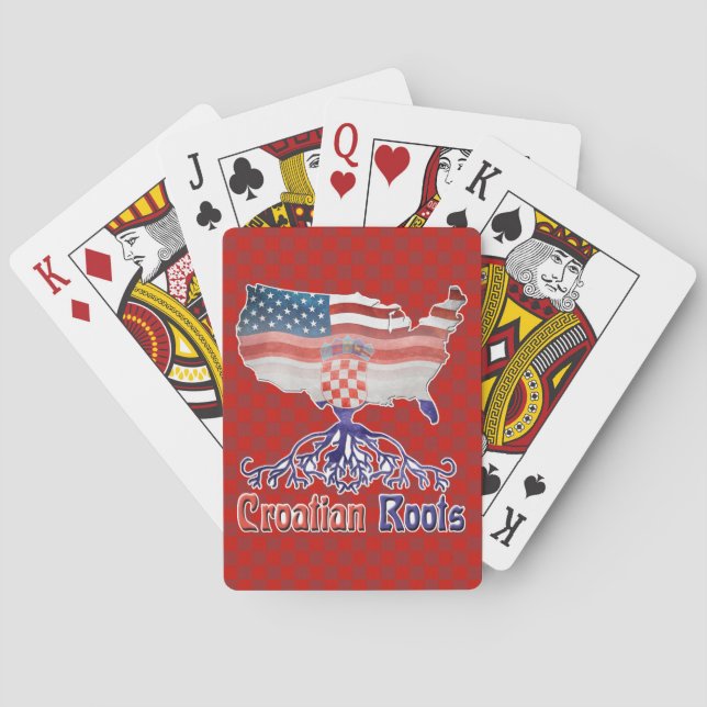 Baraja De Cartas Raíces croatas estadounidenses  (Reverso)