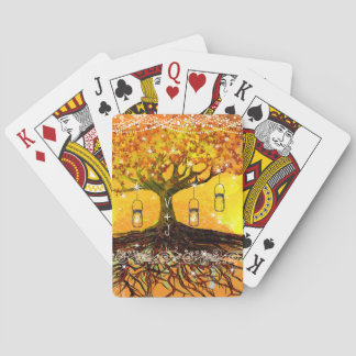 Baraja De Cartas Raíces de amor Romántico Boda de Árboles Rústicos