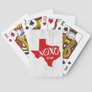 Baraja De Cartas Raider Red XOXO, Y'all - Forma de estado de Texas
