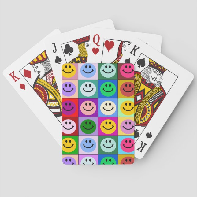 Baraja De Cartas Rainbow face squares (Reverso)