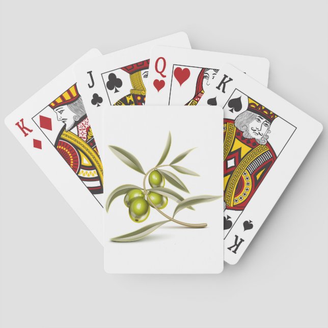 Baraja De Cartas Rama de aceitunas verdes (Reverso)