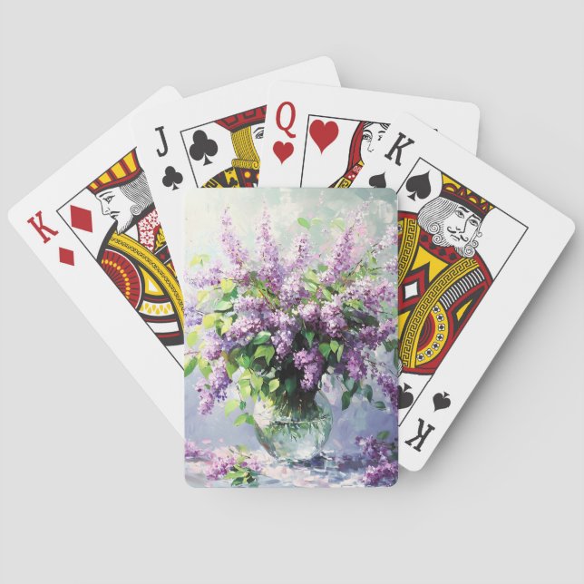 Baraja De Cartas Ramo de Lilas en Flor de Lavanda (Reverso)
