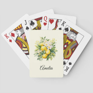 Baraja De Cartas Ramo de limón con flores blancas
