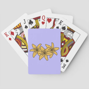 Baraja De Cartas Ramo de Lirios de Dibujos Animados Amarillos