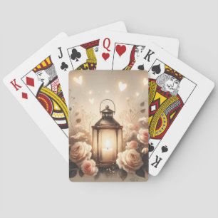 Baraja De Cartas Ramo de rosas con farolillo luminoso