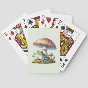 Baraja De Cartas Rana debajo de una seta, naturaleza linda