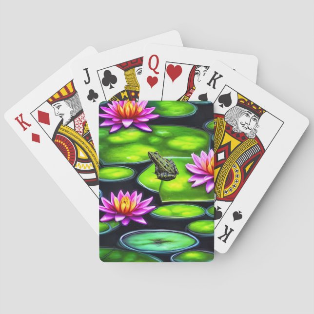 Baraja De Cartas Rana pequeña en Lily Pad (Reverso)