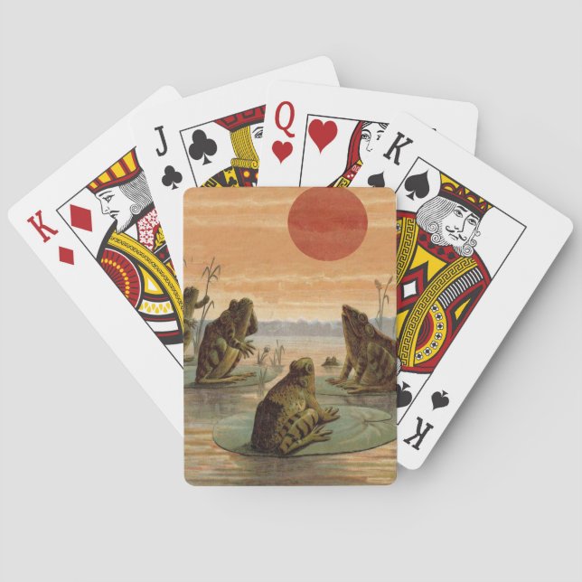 Baraja De Cartas Ranas Lily Pads Moon Ilustracion (Reverso)