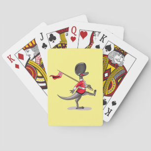 Baraja De Cartas Raptor Vestido Como Guardia Británica.