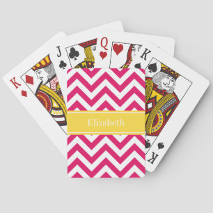 Baraja De Cartas Raspberry Lg Chevron Pineapple Name Monograma