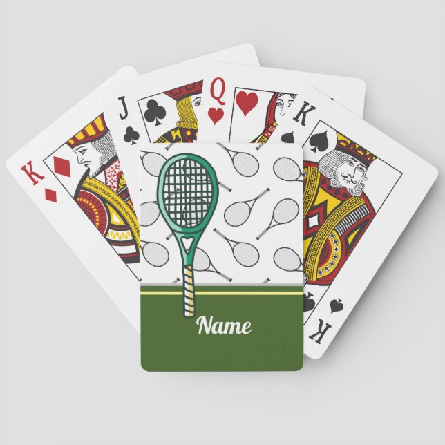 Baraja De Cartas Rastreo de tenis con nombre (Reverso)