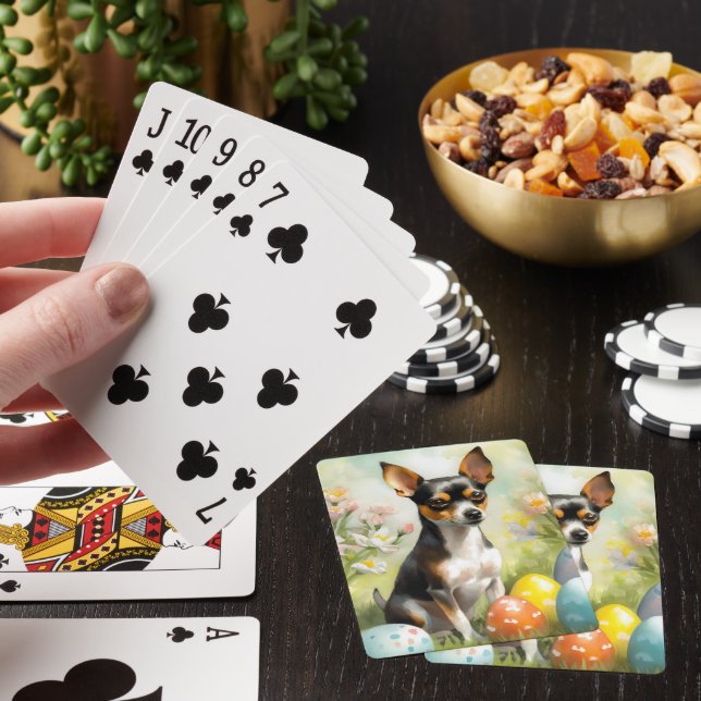 Baraja De Cartas Rat Terrier con festividades de huevos de Pascua (In Situ)