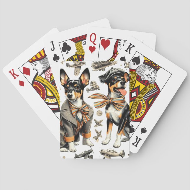 Baraja De Cartas Rat Terrier Viejo Sin Marea (Reverso)