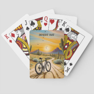 Baraja De Cartas Rata del Desierto en Bicicleta de Montaña Puesta d