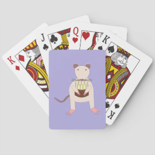 Baraja De Cartas Rata siamesa con pastel de cumpleaños