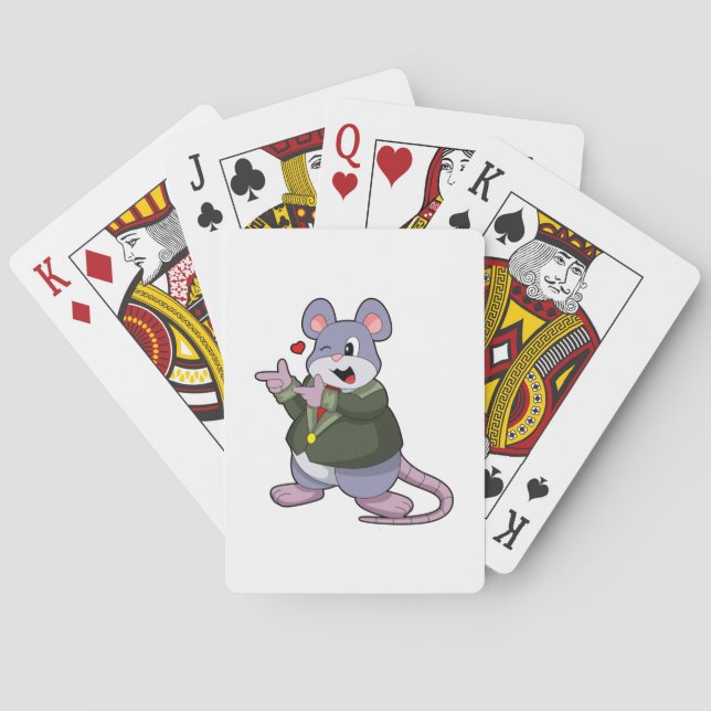 Baraja De Cartas Ratón como Groom con traje (Reverso)