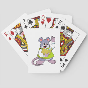 Baraja De Cartas Ratón como profesor con libro