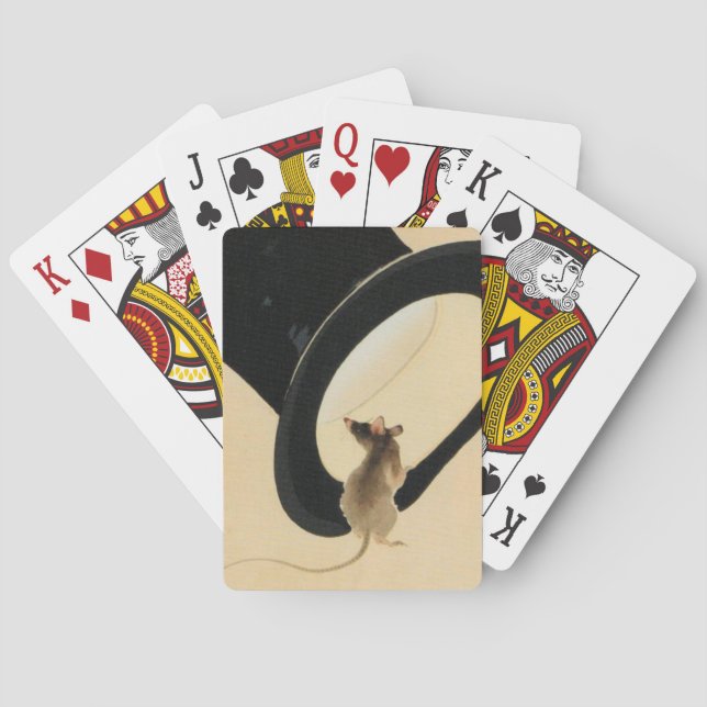 Baraja De Cartas Ratón Top Hat Chino Rat Year Zodiac Birthday PlC (Reverso)