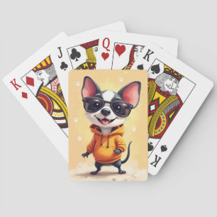 Baraja De Cartas Ratonero divertido Terrier Kawaii Perro