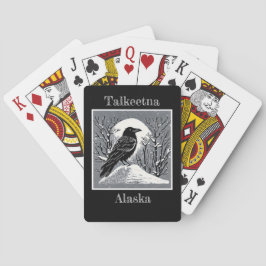 Baraja De Cartas Raven de Talkeetna Alaska en nieve