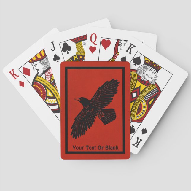 Baraja De Cartas Raven en rojo (Reverso)