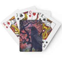 Raven negro y arce japonés brillante