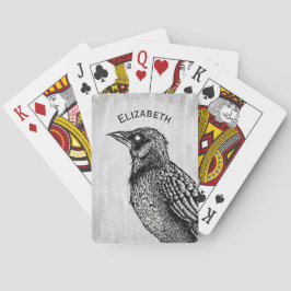 Baraja De Cartas Raven Nombre del dibujo de la tinta negra del horr