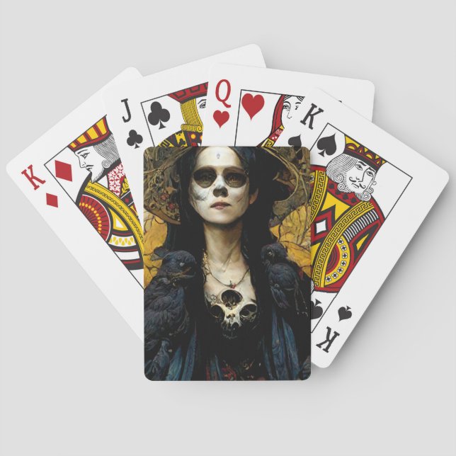 Baraja De Cartas Raven Witch 3 Fantasy Horror Gótico Gótico (Reverso)