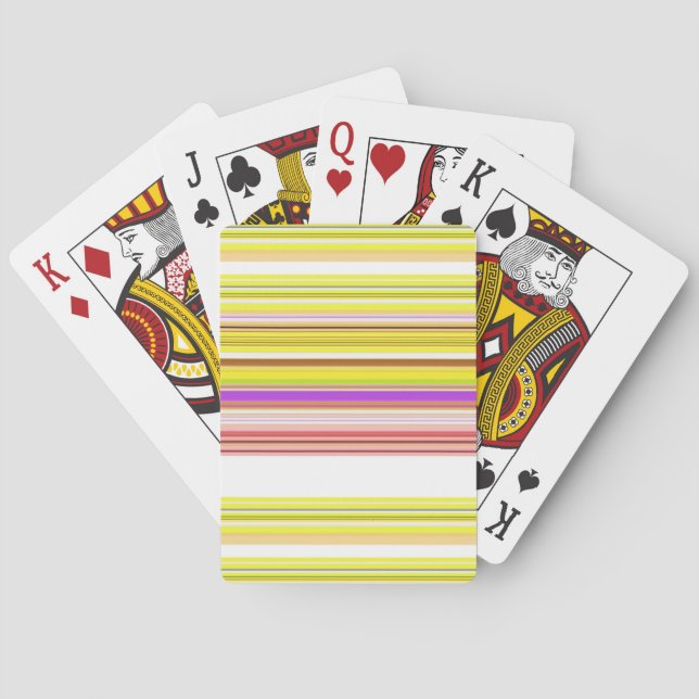 Baraja De Cartas Rayas amarillas blancas cortas (Reverso)