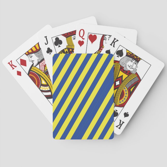 Baraja De Cartas Rayas Azules y Amarillas  (Reverso)