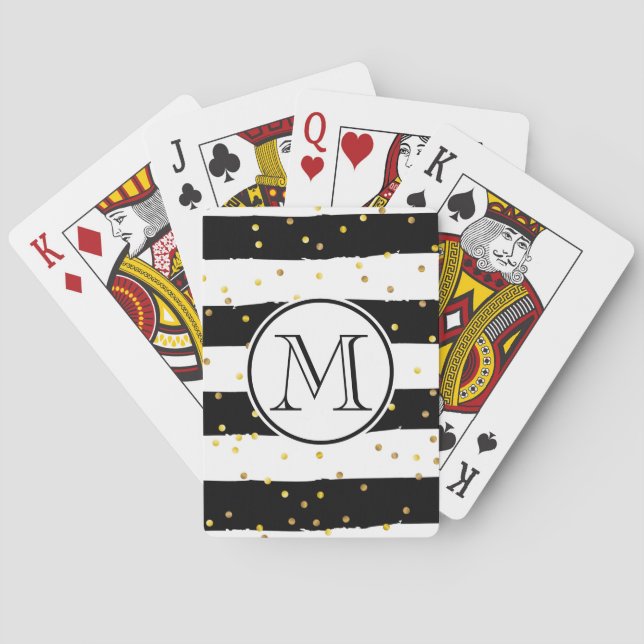 Baraja De Cartas Rayas blancos y negros (Reverso)