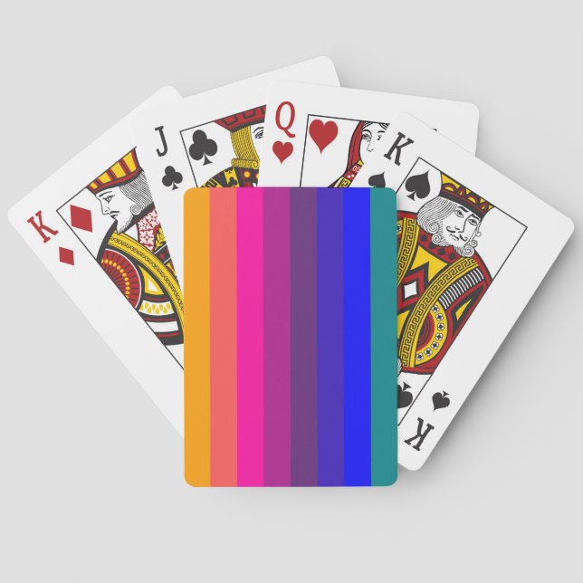 Baraja De Cartas Rayas Coloridas (Reverso)